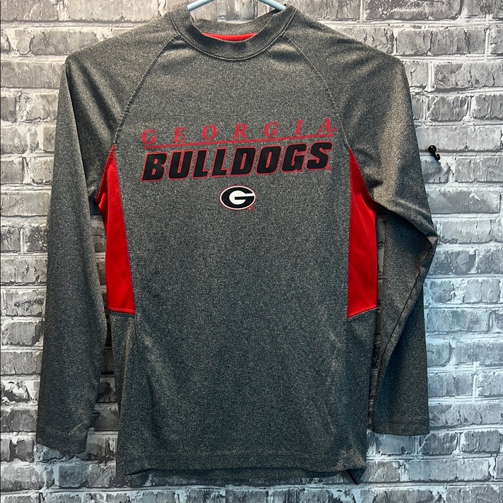 Boy's Georgia Bulldogs Gray and Red Long Sleeve‎ Shirt